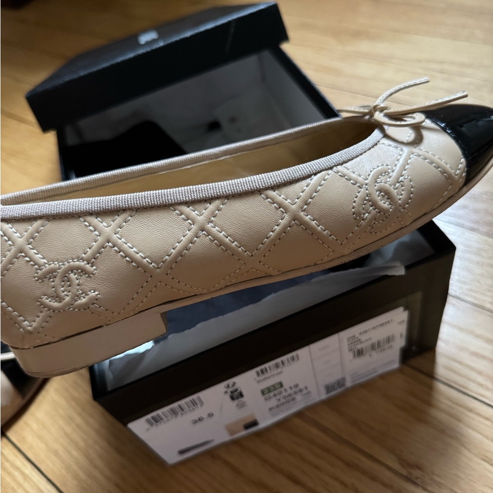 Chanel Beige and Black Women's Shoes